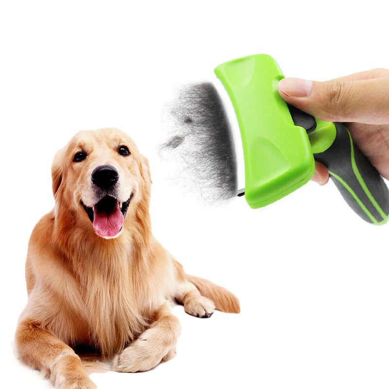 Cepillo Con Boton Quita Pelos Y Antiestrés Para Mascotas